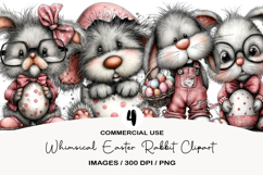 Whimsical Easter Rabbit Clipart Product Image 1