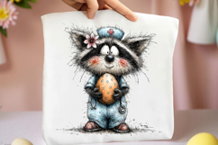 Whimsical Easter Raccoon Clipart Product Image 2