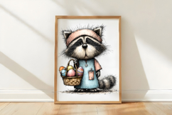 Whimsical Easter Raccoon Clipart Product Image 3