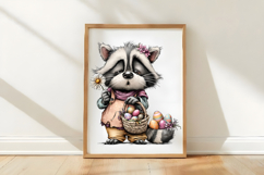 Whimsical Easter Raccoon Clipart Product Image 3