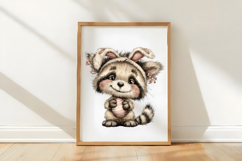 Whimsical Easter Raccoon Clipart Product Image 3
