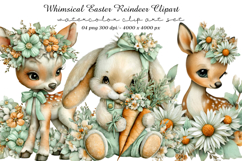 Whimsical Easter Reindeer Clipart Product Image 1