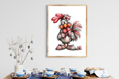 Whimsical Easter Rooster Clipart Product Image 3