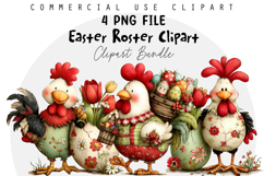 Whimsical Easter Roster Clipart Product Image 1