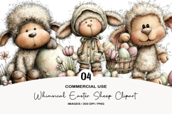 Whimsical Easter Sheep Clipart Product Image 1