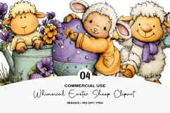 Whimsical Easter Sheep Clipart Product Image 1
