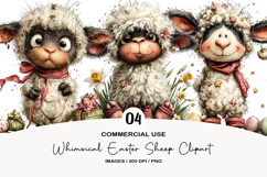 Whimsical Easter Sheep Clipart Product Image 1