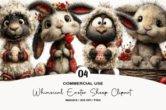 Whimsical Easter Sheep Clipart Product Image 1