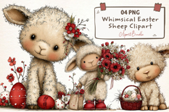 Whimsical Easter Sheep Clipart Product Image 1