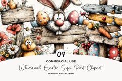 Whimsical Easter Sign Post Clipart Product Image 1