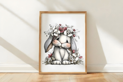 Whimsical Easter Silver Bunny Clipart Product Image 3
