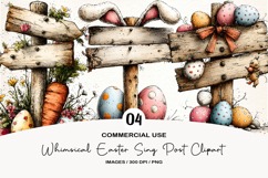 Whimsical Easter Sing Post Clipart Product Image 1