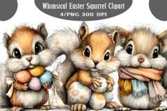 Whimsical Easter Squirrel Clipart Product Image 1