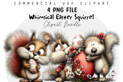Whimsical Easter Squirrel Clipart Product Image 1