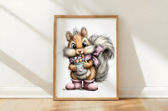 Whimsical Easter Squirrel Clipart Product Image 3