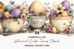 Whimsical Easter Teacup Clipart Product Image 1