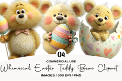 Whimsical Easter Teddy Bear Clipart Product Image 1