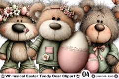 Whimsical Easter Teddy Bear Clipart Product Image 1