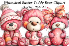 Whimsical Easter Teddy Bear Clipart Product Image 1