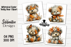 Whimsical Easter Teddy Bear Clipart Product Image 1
