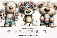 Whimsical Easter Teddy Bear Clipart Product Image 1