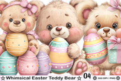 Whimsical Easter Teddy Bear Clipart Product Image 1