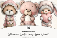 Whimsical Easter Teddy Bear Clipart Product Image 1
