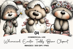 Whimsical Easter Teddy Bear Clipart Product Image 1