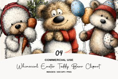 Whimsical Easter Teddy Bear Clipart Product Image 1
