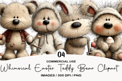 Whimsical Easter Teddy Bear Clipart Product Image 1