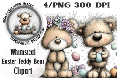 Whimsical Easter Teddy Bear Clipart Product Image 1