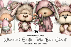 Whimsical Easter Teddy Bear Clipart Product Image 1