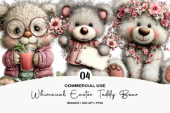 Whimsical Easter Teddy Bear Clipart PNG Product Image 1