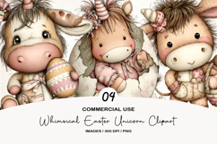 Whimsical Easter Unicorn Clipart Product Image 1