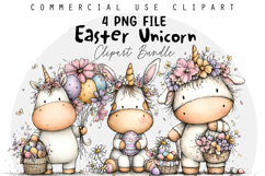 Whimsical Easter Unicorn Clipart Product Image 1