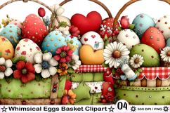 Whimsical Eggs Basket Clipart Product Image 1