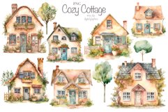 Cozy Cottage Watercolor clipart Product Image 3