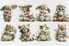 Whimsical Fall Autumn Animals Clipart Product Image 2