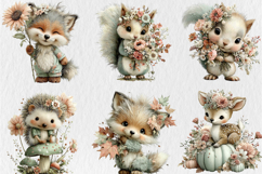 Whimsical Fall Autumn Animals Clipart Product Image 3