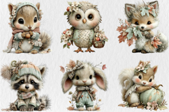 Whimsical Fall Autumn Animals Clipart Product Image 4