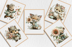 Whimsical Fall Autumn Animals Clipart Product Image 5