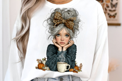 Whimsical Fall Autumn Old Lady Clipart Product Image 3