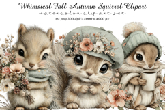 Whimsical Fall Autumn Squirrel Clipart Product Image 1