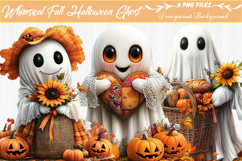 Whimsical Fall Halloween Ghost Clipart Product Image 1