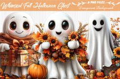 Whimsical Fall Halloween Ghost Clipart Product Image 1