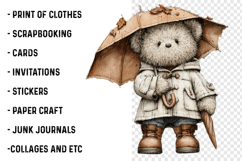Whimsical Fall Teddy Bear Clipart Product Image 2