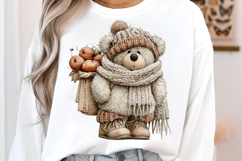 Whimsical Fall Teddy Bear Clipart Product Image 3