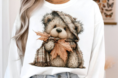 Whimsical Fall Teddy Bear Clipart Product Image 3
