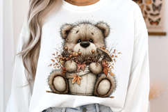 Whimsical Fall Teddy Bear Clipart Product Image 3