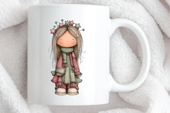 Whimsical Fantasy Christmas Girl Clipart Product Image 4